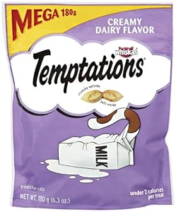 Whiskas Temptations Treats for Cats Mega Bag Creamy Dairy Flavor, 6.3 Ounce (Pack of 10)