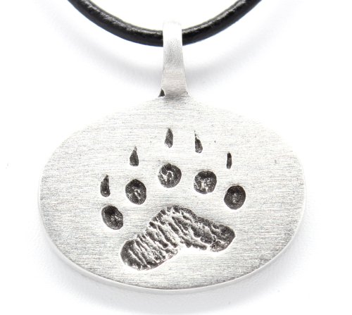 Pewter Bear Claw Paw Gay Pride Lgbt Pendant, Leather Necklace