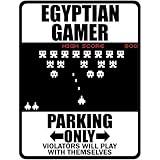 New  Egyptian Gamer - Parking Only ( Invaders Tribute - 80'S Game)  Egypt Parking Sign Country