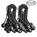 Ball Bungee Cords 50 Packs, 5 Inch Black Tie Down Cords for Tarp, Canopy Shelter, Wall Pipe, UV Resistant