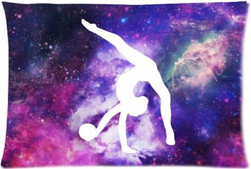 Design Gymnastic Galaxy Zippered Pillowcase Cotton Pillow Case Decorate Sofa Bed Pillow case Cover Standard 20x30 inch (one side)