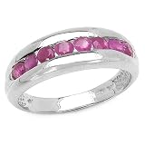 1.00 Carat Genuine Ruby Silver Ring