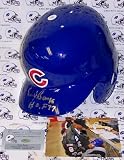 Ernie Banks Hand Signed Chicago Cubs Full Size Authentic Batting Helmet - Autographed MLB Helmets and Hats