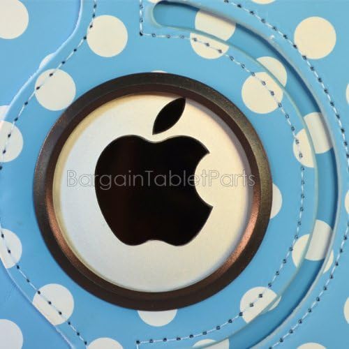 Aqua Blue and White Polka Dot Pattern PU Leather Case For the New iPad 3 (3rd Generation) With 360 Degrees Rotating Stand (also compatible with iPad 2)