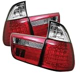 00-05 BMW E53 X5 Led Taillights 4Pcs - Red & Clear 