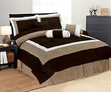 High Quality Soft Micro Suede Comforter Set Bedding-in-a-bag, Chocolate Bro ....