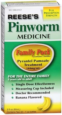 Reeses pinworm medicine liquid for entire family, full prescription strength - 2 Oz (pack of 3)