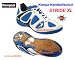 Kempa Handballschuh "STRIDE XL"Upper Kage:Das Obermaterial besteht aus weichem PU-Nubuk mit 
versteckter Schn�rleiste und gen�hten 2D Mesh-Eins�tzen zur Unterst�tzung der Atmungsaktivit�t. Der 
Schuh ist im Doublelasting Verfahren hergestellt. Auf der Zehenbox ist ein zus�tzlicher 
abriebgesch�tzter Bereich aus Fl�ssiggummi aufgebracht, um den Abrieb zu reduzieren.Insole 
Kage:Herausnehmbare anatomisch geformte Einlegesohle mit Bel�ftungs�ffnungen im Bereich des 
Fu�gew�lbes.Midsole Kage:Der Keil besteht aus leichtem und langlebigem EVA mit guten 
R�ckstelleigenschaften zur Umwandlung der Auftrittenergie. Flexkerben im Vorfu�bereich erm�glichen 
ein anatomisches Abrollen des Fu�es. Ein zus�tzlicher au�enliegender EVA-Keil nimmt schon fr�her die 
Sto�energie auf.Outsole Kage:Wabenstruktur bietet Halt in alle Richtungen, Flexzonen, Solid 
gespritzte PU-Mittelfu�st�tze, optimierte Kantenradien, rutschfeste, nicht abf�rbende 
Kautschuksohle.Farben: royal / wei� / silberGr��en (UK): 3.5 - 12, 13