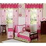 Pink and Green Flower Collection Toddler Bedding - 5pc Set