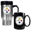 Pittsburgh Steelers 16oz Travel Mug & 15oz Ceramic Mug set - Primary logo NFL Football