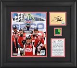 Tony Stewart Framed 8x10 Photograph | Details: 2011 Geico 400 Victory at Chicagoland Speedway, Autograph Card, Green Flag - Limited Edition of 114