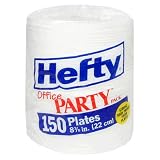 Hefty 8 7/8" Flat Foam Plates, Case Pack, Six - 150 Count Packs (900 Plates)