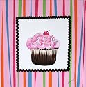 Sherri Blum Cupcake with Stripes Wall Art Canvas