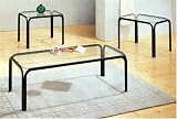 3 Piece Satin Black Occasional Tables By Coaster Furniture