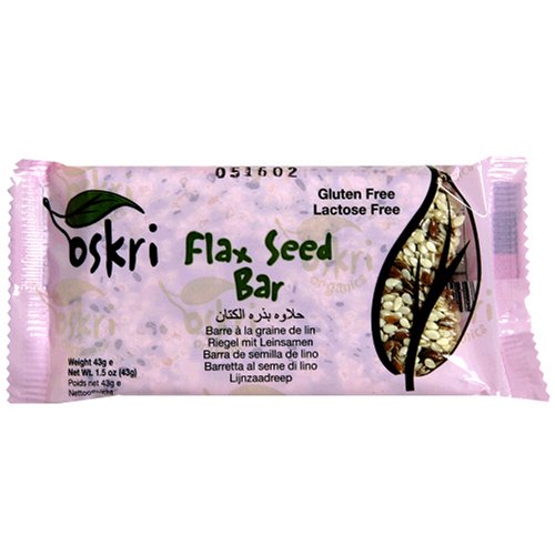 Oskri Organics Honey Bar Flax Seed, 1.5 Ounce Package (Pack of 20)