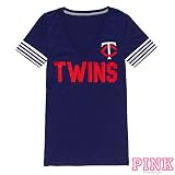 Minnesota Twins Victoria's Secret PINK&Atilde;&macr;&Acirc;&iquest;&Acirc;&frac12; V-Neck Half Sleeve Tee