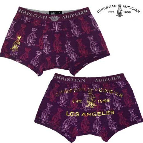 Christian Audigier クリスチャン オードジェー ボクサー ブリーフ パンツ パープル