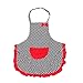 CFHKStore Pocket Polka Apron Ruffle Dot Canvas Style Cooking Uniform Smart Adorable