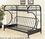 Twin Full Size Futon Metal Bunk Bed Rainbow Finish
