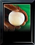 Softball & Glove Sports Scene Medium Plaque