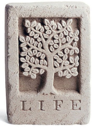 Tree of Life GARDEN Wall PLAQUE Stone Sculpture