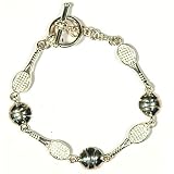 Racquets & Balls Silver Tone Bracelet