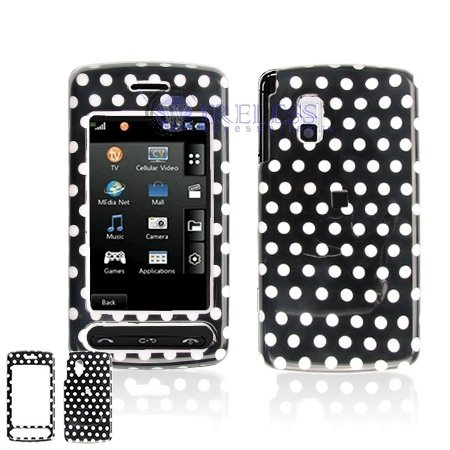 Lg Vu CU920/CU915 Cell Phone Black/White Polka Dot Design Protective Case Faceplate Cover