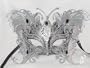 Bellini Gatti/Silver Two Wing Butterfly/Venetian Carnival Masquerade Mask/Swarovski Crystals