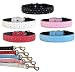 10 Blue Bling Bling Star leather dog collar