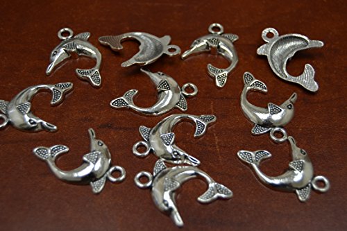 25 Pcs Dolphin Zinc Alloy Charms Beads *Lead & Cadmium Free*
