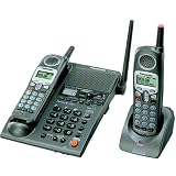 Remanufactured Panasonic KX-TG2357B 2.4 GHz DSS Cordless Phone with Dual Handsets, Answering System, and Talking Caller ID (Black)