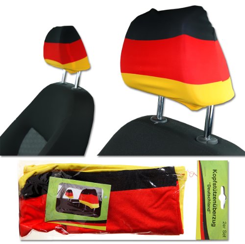 4 x Kopfstützenüberzug Bezug Deutschland Fanartikel Fußball WM EM 2 x 2er Set