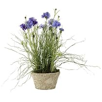 Faux Bachelor's Blue Cornflower Plant