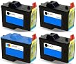 4 Pack Remanufactured (Series 2) DELL 7Y743 and 7Y745 (3 Black + 1 Color) Ink Cartridges for Dell A940 and A960 Printers