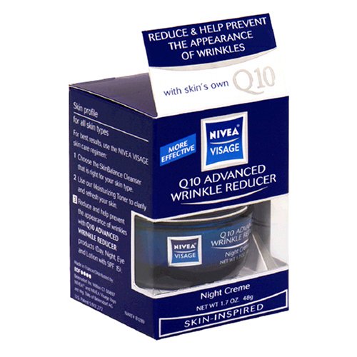 Nivea Visage Q10 Advanced Wrinkle Reducer Night Creme, 1.7-Ounce Tubs (Pack of 2)