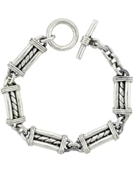 Sterling Silver Bullet Chain Link Bracelet Toggle Clasp Handmade 1/2 inch wide, sizes 8, 8.5 & 9 inch