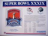 2004 New England Patriots vs Philadelphia Eagles NFL Super Bowl 39 (XXXIX) 2005 Deion Branch MVP Willabee Ward Patch and Stat Panel Card