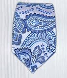 100% Silk Woven White Paisley Skinny Extra Long Tie