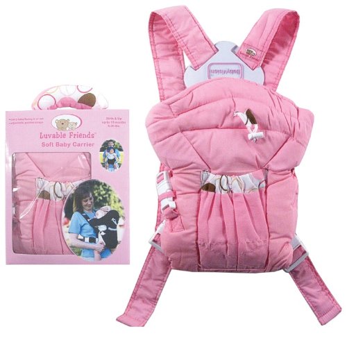 Luvable Friends Pastel Colors Soft Baby Carrier, Pink