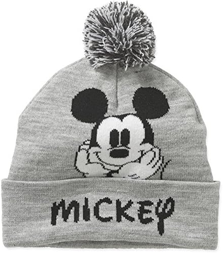 CenturyCo Womens Mickey Mouse Cuff Pom Beanie Hat Skull Cap