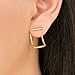 Pair of gold line studs with curved ear jacket earrings, jackets & bar earring studs, front back earrings, double sided ear cuffs, simple earrings handmade by Emmanuela