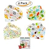 Bandana Baby Bibs Cute Unisex for Boys and Girls 100% Cotton Super-Stylish Anti-Smell Anti-Bacterial Apron Bibs Quick Dry Avoids Drool Rash with Nickel-Free Snaps, Best for Sensitive Skin, Buy Now