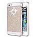 Floveme 3D Handmade Shiny Bling PC Case with Crystal Sparkly Diamonds and Rhinestones Design for Iphone 5 5s - Golden
