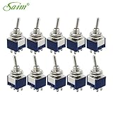 Saim DPDTスイッチ 10 個 AC 125V 6A ON/ON 2ポジション スイツチ