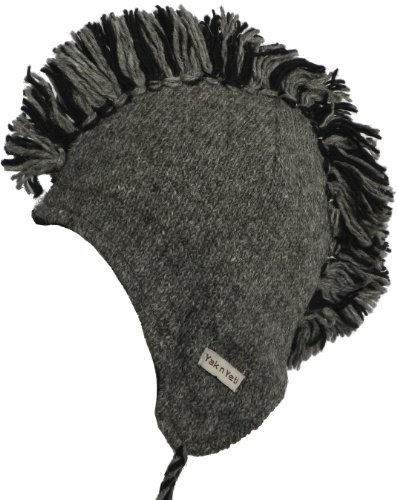 Yak & Yeti Two Tone Mohawk Chullo (Black & Gray)