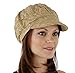 Greatlookz Fashion Glitter Sequin Trim Newsboy Style Relaxed Fit Cap, Beige