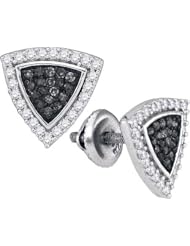 10KT White Gold 0.50 CTW-Diamond Micro-Pave Earring