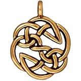 22K Gold Plated Pewter Celtic Open Knot Pendant Charm 30mm (1)