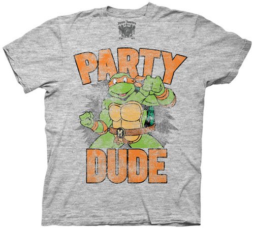  TMNT Teenage Mutant Ninja Turtles Party Dude Gray T-shirt Tee