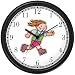 Little Girl Roller Blading - Roller Skating or Blading Theme Wall Clock by WatchBuddy Timepieces (White Frame)